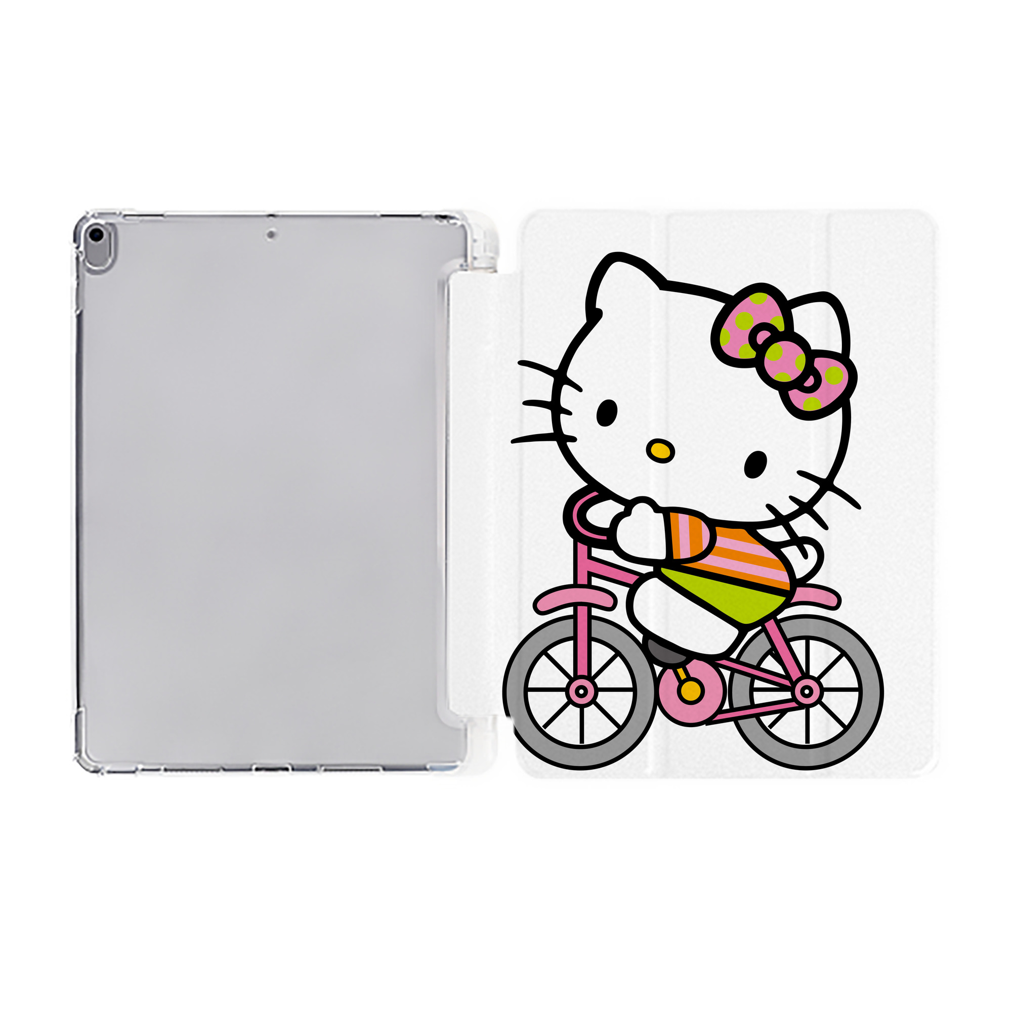 （画像用） Hello Kitty ハローキティ IPad ケース ペン収納付き 三つ折りスタンド PUレザー×シリコン 対応機種9.5/10.5/10.9インチ